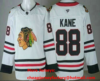 Men's Chicago Blackhawks #88 Patrick Kane White Authentic Jersey