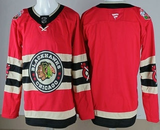 Men's Chicago Blackhawks Blank Red 2025 Winter Classic Authentic Jersey