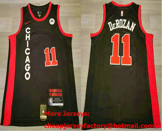 Men's Chicago Bulls #11 DeMar DeRozan Black 2023 City Icon Sponsor Swingman Jersey