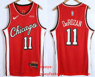 Men's Chicago Bulls #11 DeMar DeRozan NEW 75th Anniversary Diamond Red 2021 Stitched Jersey