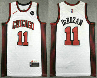 Men's Chicago Bulls #11 DeMar DeRozan White 2023 City Icon Sponsor Swingman Jersey