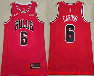 Men's Chicago Bulls #6 Alex Caruso Red 2021 Nike Swingman Stitched Jersey With Sponsor Logo