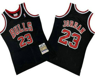 Men's Chicago Bulls #23 Michael Jordan Black 1997 Throwback Swingman Jersey