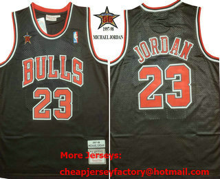 Men's Chicago Bulls #23 Michael Jordan Black 1998 All Star Hardwood Classics Swingman Throwback Jersey