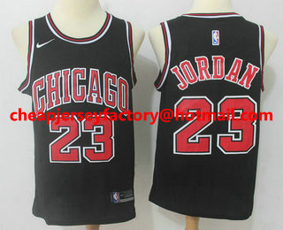 Men's Chicago Bulls #23 Michael Jordan Black 2017-2018 Nike Swingman Stitched NBA Jersey
