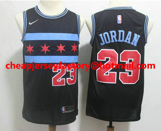 Men's Chicago Bulls #23 Michael Jordan Black 2018-19 City Edition Nike Swingman Stitched NBA Jersey