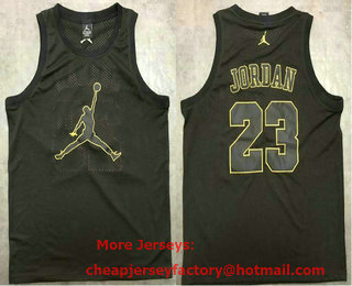 Men's Chicago Bulls #23 Michael Jordan Black 2021 Big Logo AU Stitched NBA Fashion Jersey