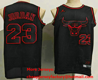 Men's Chicago Bulls #23 Michael Jordan Black Gold Throwback Jordan Swingman Jersey