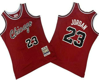 Men's Chicago Bulls #23 Michael Jordan Red 1984 Throwback Swingman Jersey