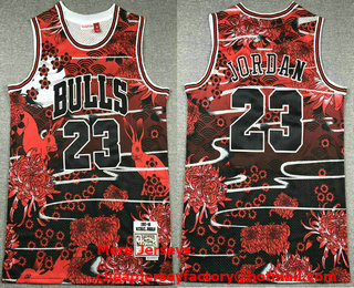 Men's Chicago Bulls #23 Michael Jordan Red Rabbit Swingman Jersey