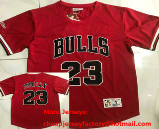 Men's Chicago Bulls #23 Michael Jordan Red Short Sleeved AU Throwback Jersey