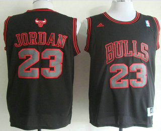 Men's Chicago Bulls #23 Michael Jordan Revolution 30 Swingman Black Fashion Jersey