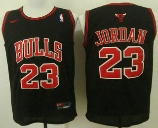 Men's Chicago Bulls #23 Michael Jordan Revolution 30 Swingman Black With Bulls Nike Jersey