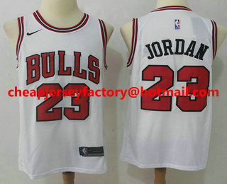 Men's Chicago Bulls #23 Michael Jordan White 2017-2018 Nike Swingman Stitched NBA Jersey