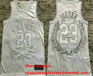Men's Chicago Bulls #23 Michael Jordan White 2020 MVP Nike AU Stitched Jersey