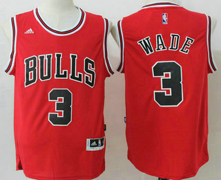 Men's Chicago Bulls #3 Dwyane Wade Red Revolution 30 Swingman Basketball Jersey