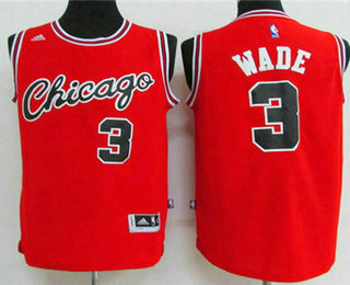 Men's Chicago Bulls #3 Dwyane Wade Revolution 30 Swingman 2015-16 Retro Red Jersey