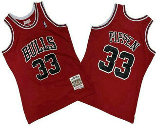 Men's Chicago Bulls #33 Scottie Pippen Red 1997 Throwback Swingman Jersey