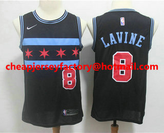 Men's Chicago Bulls #8 Zach LaVine Black 2018-19 City Edition Nike Swingman Stitched NBA Jersey