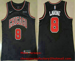 Men's Chicago Bulls #8 Zach LaVine Black 2021 Nike Swingman Stitched Jersey With Sponsor Logo