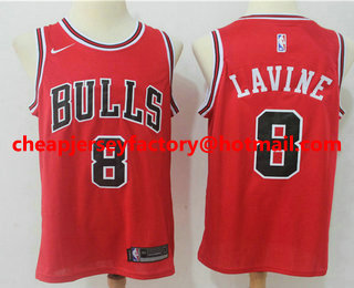 Men's Chicago Bulls #8 Zach LaVine Red 2017-2018 Nike Swingman Stitched NBA Jersey