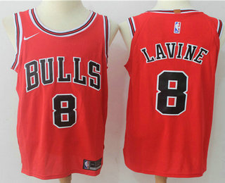Men's Chicago Bulls #8 Zach LaVine Red 2017-2018 Nike Swingman Stitched NBA Jersey