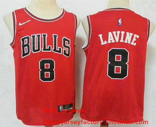 Men's Chicago Bulls #8 Zach LaVine Red Nike 75th Anniversary Diamond 2021 Stitched Jersey