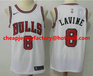 Men's Chicago Bulls #8 Zach LaVine White 2017-2018 Nike Swingman Stitched NBA Jersey