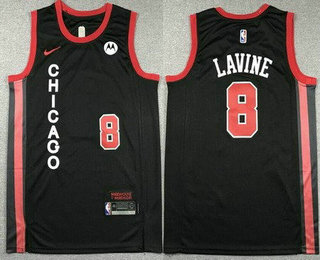 Men's Chicago Bulls #8 Zach LaVine Black 2023 City Icon Sponsor Swingman Jersey