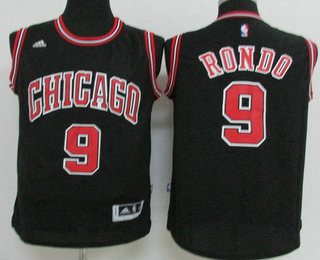 Men's Chicago Bulls #9 Rajon Rondo Black Revolution 30 Swingman Basketball Jersey