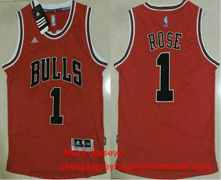 Men's Chicago Bulls 1 Derek Rose Revolution 30 AU Red Jersey