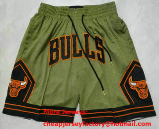 Men's Chicago Bulls Olive Military Flight Throwback Swingman Shorts