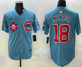 Men's Chicago Cubs #18 Shota Imanaga Blue 2025 Tokyo Series Limited Stitched Jersey