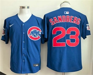Men's Chicago Cubs #23 Ryne Sandberg Royal Limited Stitched Jersey