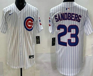 Men's Chicago Cubs #23 Ryne Sandberg White Limited Jersey