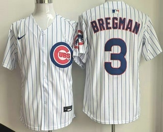 Men's Chicago Cubs #3 Alex Bregman White Limited Jersey