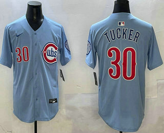 Men's Chicago Cubs #30 Kyle Tucker Baby Blue Limited Jersey