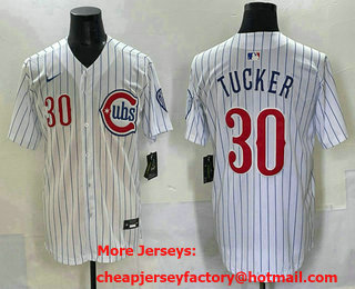 Men's Chicago Cubs #30 Kyle Tucker White Fashion Limited Stitched Jersey