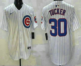 Men's Chicago Cubs #30 Kyle Tucker White Limited Jersey
