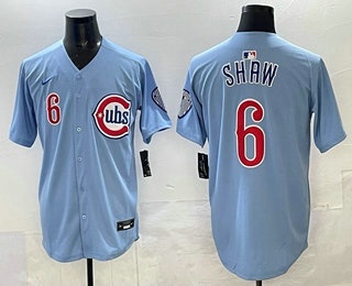 Men's Chicago Cubs #6 Matt Shaw Baby Blue Limited Jersey