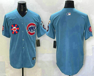 Men's Chicago Cubs Blank Blue 2025 Tokyo Series Limited Stitched Jersey