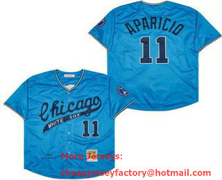 Men's Chicago White Sox #11 Luis Aparicio Blue 1968 Throwback Jersey