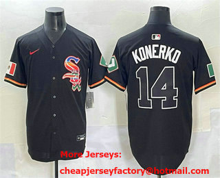 Men's Chicago White Sox #14 Paul Konerko Black Mexico Limited Stitched Jersey