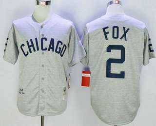 Men's Chicago White Sox #2 Nellie Fox 1960 Gray Throwback Jersey