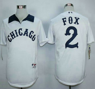 Men's Chicago White Sox #2 Nellie Fox White 1976 Turn Back The Clock Jersey