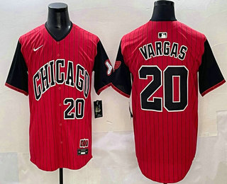 Men's Chicago White Sox #20 Miguel Vargas Number Red Black 2025 City Connect Limited Jersey