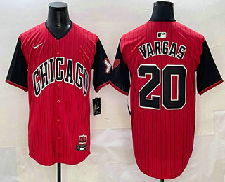 Men's Chicago White Sox #20 Miguel Vargas Red Black 2025 City Connect Limited Jersey