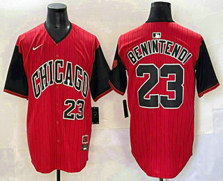 Men's Chicago White Sox #23 Andrew Benintendi Red Black 2025 City Connect Limited Jersey