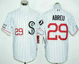 Men's Chicago White Sox #29 Jeff Samardzija Retired White Pinstirpe SOX 2016 Retro Baseball Jersey