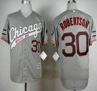 Men's Chicago White Sox #30 David Robertson 2015 Grey Jersey